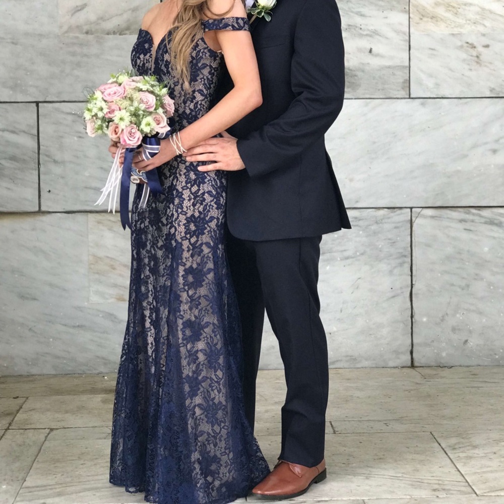 Navy blue prom dress